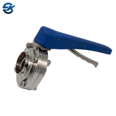 Food grade sanitary stainless steel SS304 welding butterfly valve