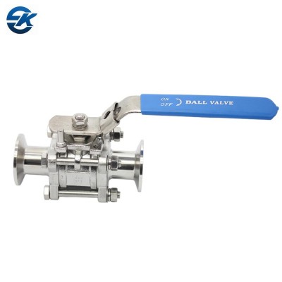 Stainless Steel SS304 SS316L Food Grade 3 Piece Tri-Clamp Ball Valve